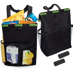 Dexspoeny 2 قطعة سلة مهملات السيارة تخزين 4.2 جالون، سلة قمامة السيارة ذات سعة كبيرة معلقة، سلة مهملات قابلة للطي مانعة للتسرب مع 4 جيوب، منظم تلقائي محمول مع لفتين من أكياس قمامة السيارة in Kuwait