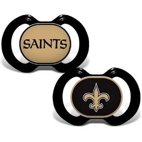 Baby Fanatic Pacifier 2-Pack - NFL New Orleans Saints - Officially Licensed League Gear
