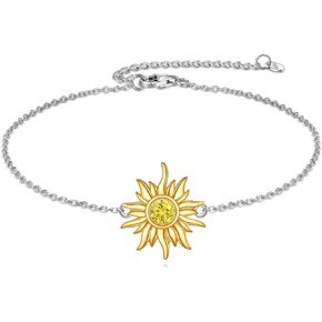 Sun Anklet Sterling Silver Summer Beach Anklet Sun Anklets Simple Dainty Foot Jewelry Jewelry Mothers Day Birthday Gifts for Women (Sun Anklet)