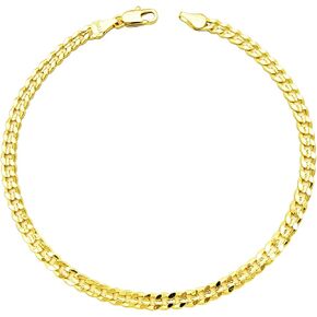 BA UNIQUE FASHION Anklet for Women, Girls Fits Petite to Plus Size in 8",9",10",11",12" Miami Cuban, Herringbone Chain 14K Gold Plated Ankle Bracelet - Made in Korea