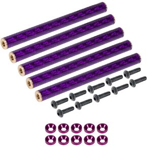 AMK SCX10 Chassis Braces 5pcs 67-78mm Purple Carbon Fibre Braces for 1/10 RC Crawler LCG Chassis Gspeed Dluxfab Element Gmade R1 SCX10 Comp Builds SCX10 Upgrades (SCX10 Chassis Braces Purple 67mm)