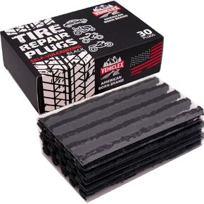 Vehiclex Black Tire Repair Plugs 30pcs - Tire Plugs Heavy Duty Refill Kit for Emergency Repairs