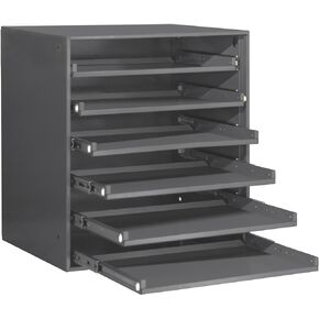 Durham 321B-95 Heavy Duty Bearing Slide Rack Without Door (Holds 6 Large Compartment Boxes), 20-5/16" x 15-15/16" x 21-7/8"