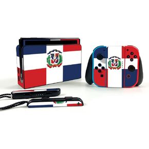 MightySkins Skin Compatible with Nintendo Switch OLED - Dominican Flag | Protective, Durable, and Unique Vinyl Decal wrap Cover | Easy to Apply, Remove, and Change Styles | Made in The USA