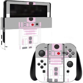 MightySkins Skin Compatible with Nintendo Switch - Pink Cyber Bot | Protective, Durable, and Unique Vinyl Decal wrap Cover | Easy to Apply, Remove, and Change Styles | Made in The USA