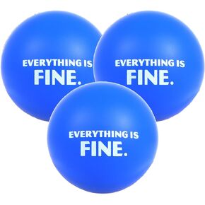 Everything is Fine Funny Stress Balls and Grip Strengthener, Squishy Focus Ball for Work, Coworker Gifts (Pack of 3)