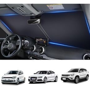 Windshield Sun Shade, car Front Windshield Sunshade, Car Visor Extender Sun Blocker for Car Blackout. Anti-Glare Sun Visors for Cars When Parked. The Perfect Car Sun Shade.