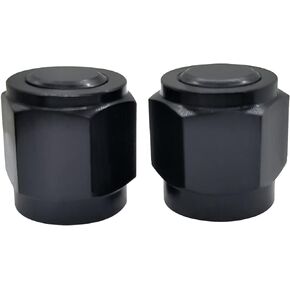 YSIL 2PCS 6AN Female Flare Plug Block Off Cap Swivel Fitting Adapter Aluminum Black
