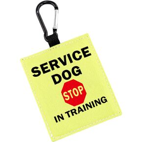 PWHAOO Service Dog Stop in Training Alert Dog Hang Tag Service Dog Hanging Patches Assistance Dog Hanging Dog Alert Patches (Service Dog Stop Alert)