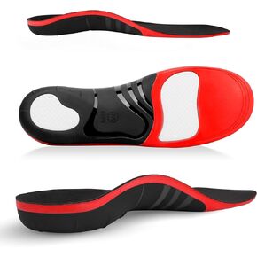 (220+lbs) Plantar Fasciitis Strong Arch Support Insoles for Men Women - Orthotic Inserts Insoles High Arch for Arch Pain, Flat Feet - Boot Work Shoe Insole - Heavy Duty Support Pain Relief, Black, L