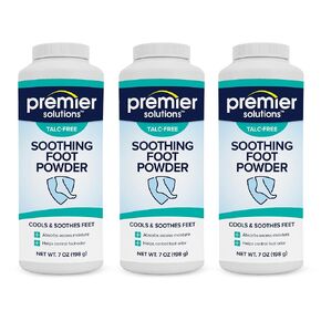 Premier Solutions™ Talc-Free Soothing Foot Powder, Odor Control and Itch Relief, 7 Ounces (Pack of 3)