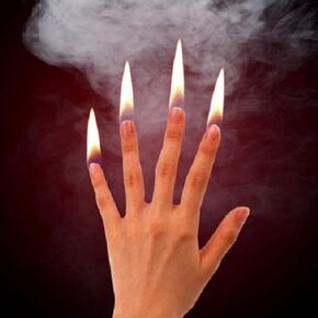 MilesMagic Magician's Fire Flames at Finger Tips Metal Gimmick Trick Prop for Real Street Stage Magic Tricks (Flash Paper not Required)