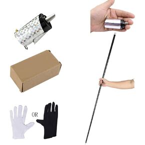 sumrica Magic Pocket Staff for Professional Magician Stage Portable,Pocket Arts Staff Magic Tricks Accessories (110-130CM Black)
