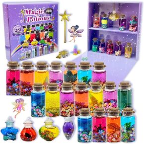 AWZNG Fairy Magic Potion Kit for Kids,22pcs Bottles Magic DIY Mixies Potions,Creative Art Craft Toy for Girls, Fun Birthday Gift Toys for Girl 6 7 8 9 10