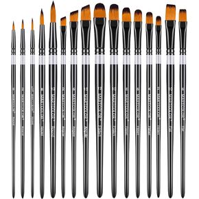 Professional Artist Paint Brush Set of 16 - Painting Brushes Kit for Kids, Adults Fabulous for Canvas, Watercolor & Fabric - for Beginners and Professionals - Great for Water, Oil or Acrylic Painting
