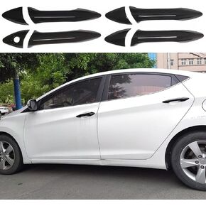 AOKIO Glossy Black Exterior Door Handle Cover Trim for Hyundai Elantra Accessories 2012 2013 2014 2015 2016 Without Smart Keyhole