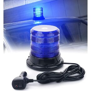 LUMENIX 60 LED منارة صغيرة ستروب أضواء رافعة شوكية على السطح دوارة تحذير وامض ضوء مغناطيسي / برغي جبل للشرطة POV مركبات الطوارئ والشاحنات دورية UTV ATV المتطوعين الاستجابة الأولى - أزرق