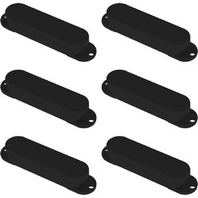 6PCS Sealed Single Coil Pickup Covers Plastic Closed Pickup Protective Shell Guitar Accessories for Most Electric Guitars No Holes Black