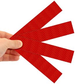 SmartSign 1.2 x 6 inch Red Reflective Strips - Pack of 4, Premium 3M Diamond Grade Reflective Stickers for Night Safety/Backpacks/Bicycles/Vehicles, Hi-Tack Adhesive