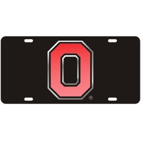 Ohio State Black Laser Cut License Plate - Alternate Logo