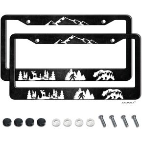 2 Pcs Set Sunflowers License Plate Frame Stainless Steel Frame Holder White Car Accessories Decorative Frames for Women Vehicles