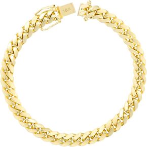 Nuragold 18K Yellow Gold 6mm Solid Miami Cuban Link Chain Bracelet, Mens Jewelry Box Clasp 7" 7.5" 8" 8.5" 9"