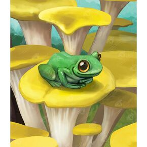 DIAMOND ART CLUB Happy Frog Diamond Painting Kit, Fun DIY Crafts for Adults and All Ages, Round Diamond Art Canvas for Beginners, 13" x 15" (32.8 x 38 cm)