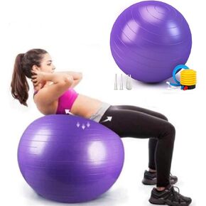 Exercise Ball, Explosion-Proof Yoga Ball, Balance Ball(25in /65cm) with Pump, Heavy Duty Swiss Ball for Fitness, Pregnancy, Balance & Physical Therapy, Fitness in Home/Gym/Office