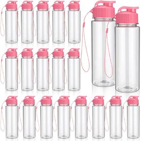 Mifoci 20 Pieces Water Bottle Bulk Plastic Water Bottles Bulk Gym Sports Adults Reusable Large Water Bottles with Leak Proof Flip Top for Party Outdoor(17 oz,Assorted Color)
