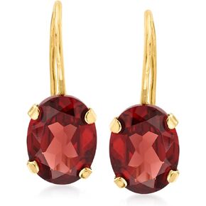 Ross-Simons 3.00 ct. t.w. Garnet Drop Earrings in 14kt Yellow Gold