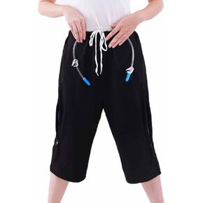 Catheter Leg Bag Pants, Leg Bag Holder for Men/Women, Catheter Supplies Compatible with Foley, Nephrostomy, Suprapubic & Biliary Catheters Holds (2) 1000ml Leg Bags, No Leg Bag (Black L)