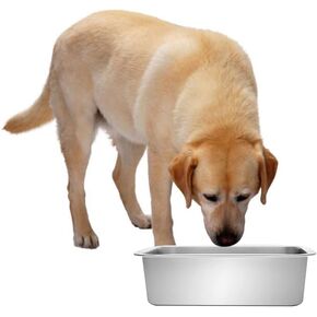 Kichwit 1.1 Gallons Dog Bowl 304 Food Grade Stainless Steel Pan, Dishwasher Safe