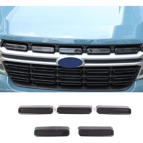 for Ford Maverick LARIAT Grille Inserts Trim Cover ABS Exterior Accessories Decoration Trim Cover 2022 2023 2024 (Carbon fiber grain)