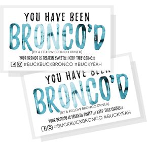 Boutique Marketing You Have Been Bronco'd | 50 Pack | 2 x 3.5'' inches Business Sized Card | Buck Yeah Bronco Tag Attach To Plastic Bronco Horse Figurine | #BuckBuckBronco #BuckYeah