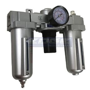 Heavy Duty Industrial Rated 3 Stage Combination Filter Regulator Lubricator AIR LINE PARTICULATE Filter Moisture Trap Lubricator Oiler Regulator Clean AIR Tools (3/4" NPT, 5oz Bowl)