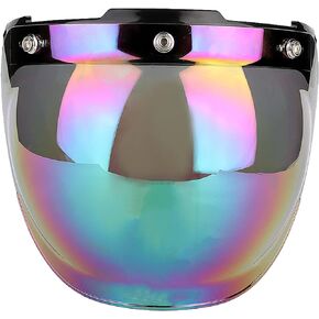 3 Snap Motorcycle، خوذة دراجة نارية 3 Snap Visor Flip Open Face Bell Bubble Antifog 3/4 Up خوذات عدسة المحول، دراجة نارية Retro 3 Snap Visor Sun Visor Windproof Helmet Lens ملون