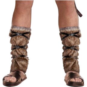 Joukavor Viking Fluffy Leg Warmers Furry Faux Fur Boot Covers Cosplay Accessory for Women Men