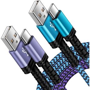 2Pack 6FT Android Samsung A15 Charger Cord USB C to Type USB A Fast Charging Cable 3.1A Phone Power Cord for Samsung Galaxy A55 S24 Ultra A35 A54 A14 5G S23 S22 S21 FE, iPhone 15 Pro Max 15 Plus 15