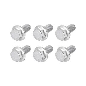 Flange Hex Head Bolts (M10x20mm) 6pcs, Hexagon Bolt Fully Thread Screw - for House Construction Hardware Fasteners