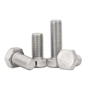 M6-1 x 180mm Hex Bolt,Hex Head Screw Bolts A2-70(304) Stainless Steel,DIN933,Fully Threaded Hex Tap Bolts, Plain Finish,3 Pcs