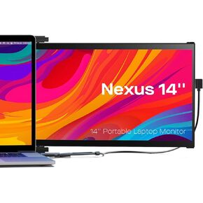 Nexus Laptop Screen Extender,14'' Protable Monitor Plug & Play, Dual Screen Monitor for 14""-17"" Laptops,Compatible with Windows/Mac/Android/Switch