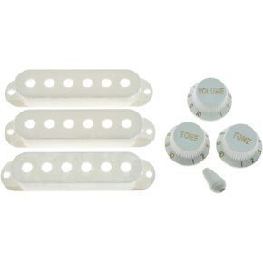 Dopro ST Strat Pickup Covers Knobs and 10 Way Switch Tip Cap Chrome
