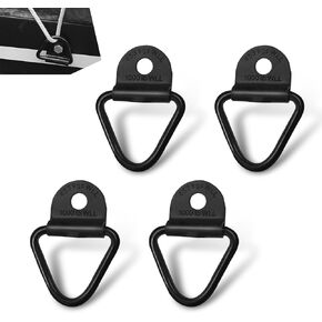 Pack-4 Trunk Tie-Down Anchor, 2.3" x 2.2" V-Shaped Metal Multi-Purpose Vehicle Rail Hook, Cargo Underbody Tie-Down Anchor Accessory, Universal for Most Cars Trucks and Trailers (Black)