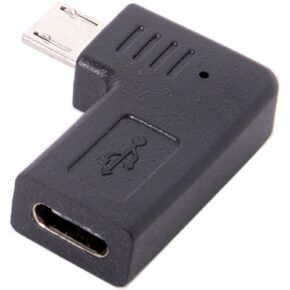 Cablecc 90 Degree Right Angled Micro USB 2.0 OTG Host Adapter with USB Power for Galaxy S3 S4 S5 Note2 Note3 Cell Phone & Tablet
