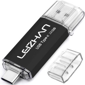 عصا صورة هاتف من النوع C بسعة 256 جيجابايت، محرك فلاش USB 3.0 لهاتف Android Samsung Galaxy S10، Note 9، S9، Note 9، S8، Note 8، Google Pixel، أسود