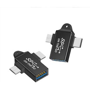 2-in-1 Type-C&Micro USB to USB3.0 Adapter，Micro USB to USB-A,USB C to USB3.0 Adapter,Supports The OTG Function (Type-C&Micro USB to USB3.0 Adapter)