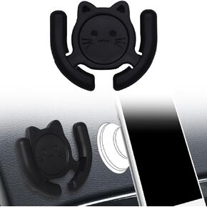 Multi-Surface Holder Car Mount 1 Pack Compatible for Popsocket Grip Holder for Pop Mount Device Support Accessory Home Office Desk Wall Mount Cute Cat Strong Adhesive Stick Pad, Black