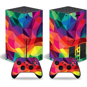 ROIPIN for X-Box Series X Skin - Including Controller Skin and Console Skin, Shell Skin Protector Wrap Cover Protective Faceplate Full Set for X-Box Series X(Dirty Grain)