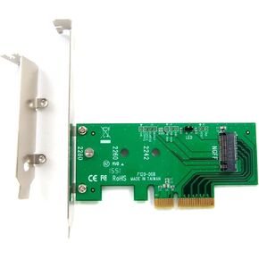 Ableconn PEXM2-110 M.2 NGFF PCIe NVMe SSD to PCI Express x4 Adapter Card - PCIe SSD M.2 Adapter - PCIe 4.0/3.0 NVMe M.2 SSD Adapter - M.2 to PCIe