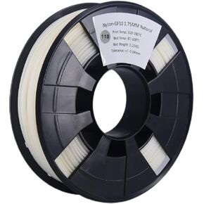 YXPOLYER PA6 خيوط زجاجية معززة (ألياف زجاجية مقطعة)، خيوط طابعة ثلاثية الأبعاد 1.75 مم، خيوط طباعة ثلاثية الأبعاد هندسية من النايلون 6، قوة الشد تزيد بنسبة 20%، بكرة 250 جم، أبيض طبيعي in Kuwait